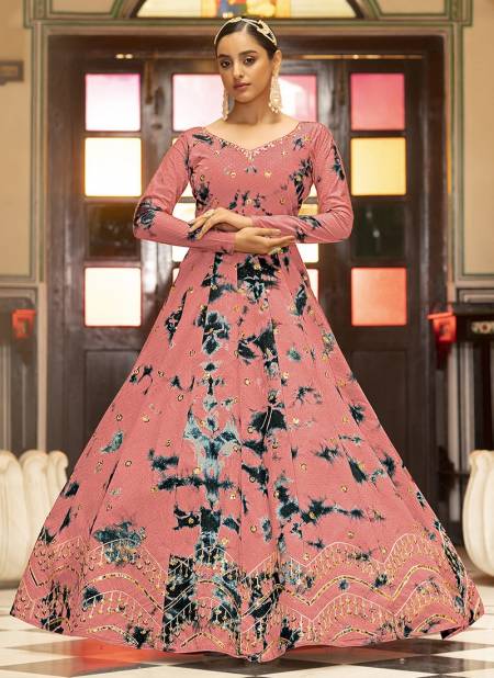 Peach Colour Kf Flory 20 Heavy Fancy Stylish Festive Wear Designer Anarkali Gown Collection 4732